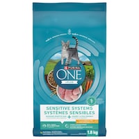 Nourriture sèche pour chats Purina ONE Systèmes sensibles, 1,8 kg