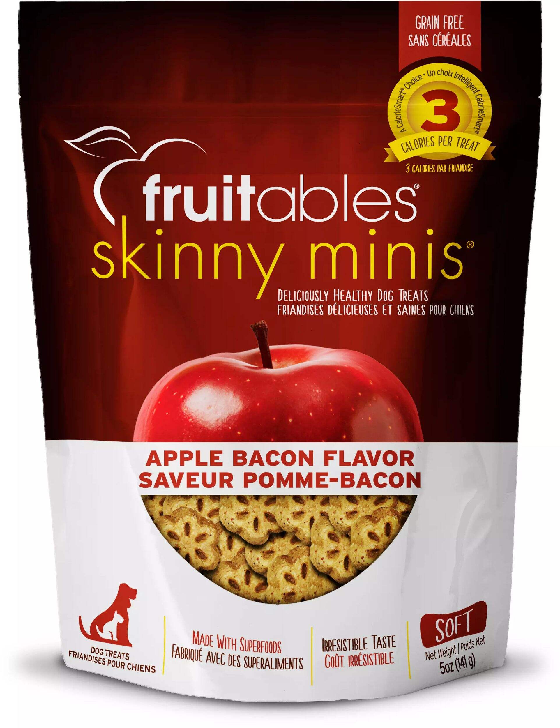 Fruitables Skinny Minis PumPkin & APPle Soft Baked Dog Treats, 142-g Front_Flat