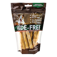 Gâteries à mâcher pour chiens en bâton au poulet sans cuir PAWS UP!, 4 à 5 po, paq. 18, 310 g Front_Flat