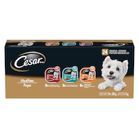 Cesar Filet Mignon, Rib, Bacon & Egg Flavour Adult Wet Dog Food, 100-g, 24-Pk Front_Elevated