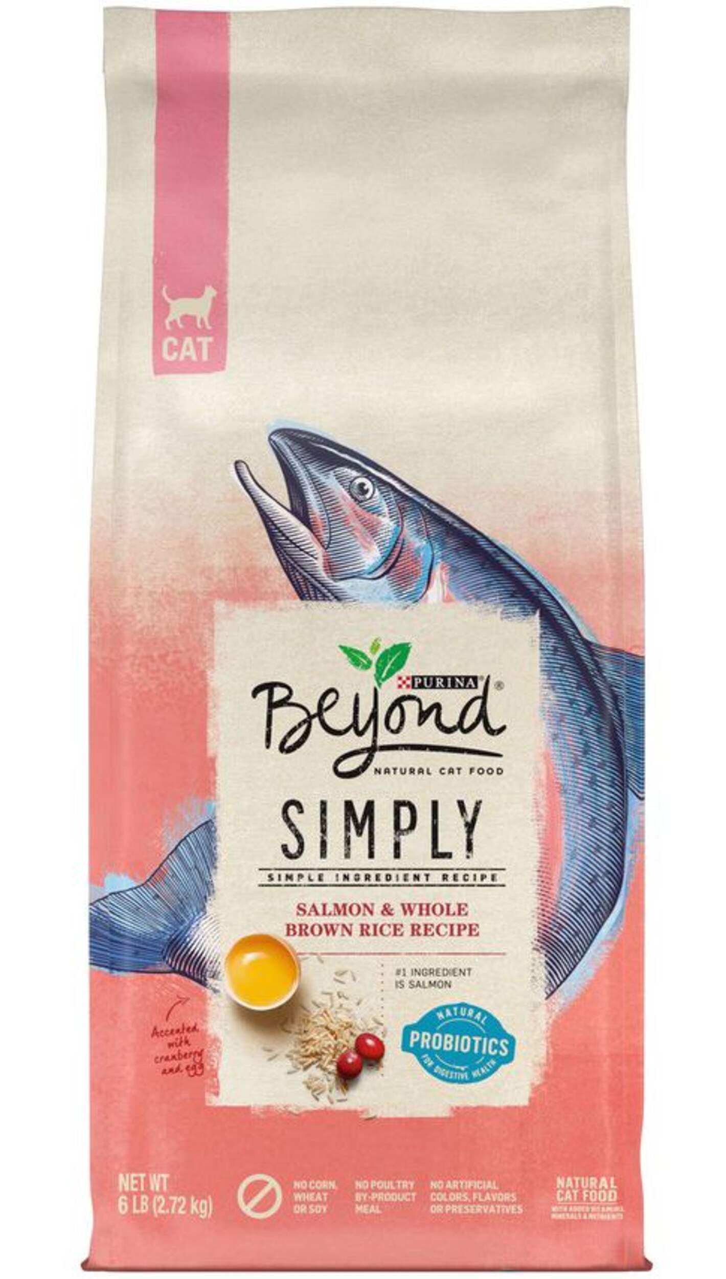 Purina Beyond® SimPly Natural Salmon & Brown Rice Dry Cat Food, 2.72-kg Front_Flat