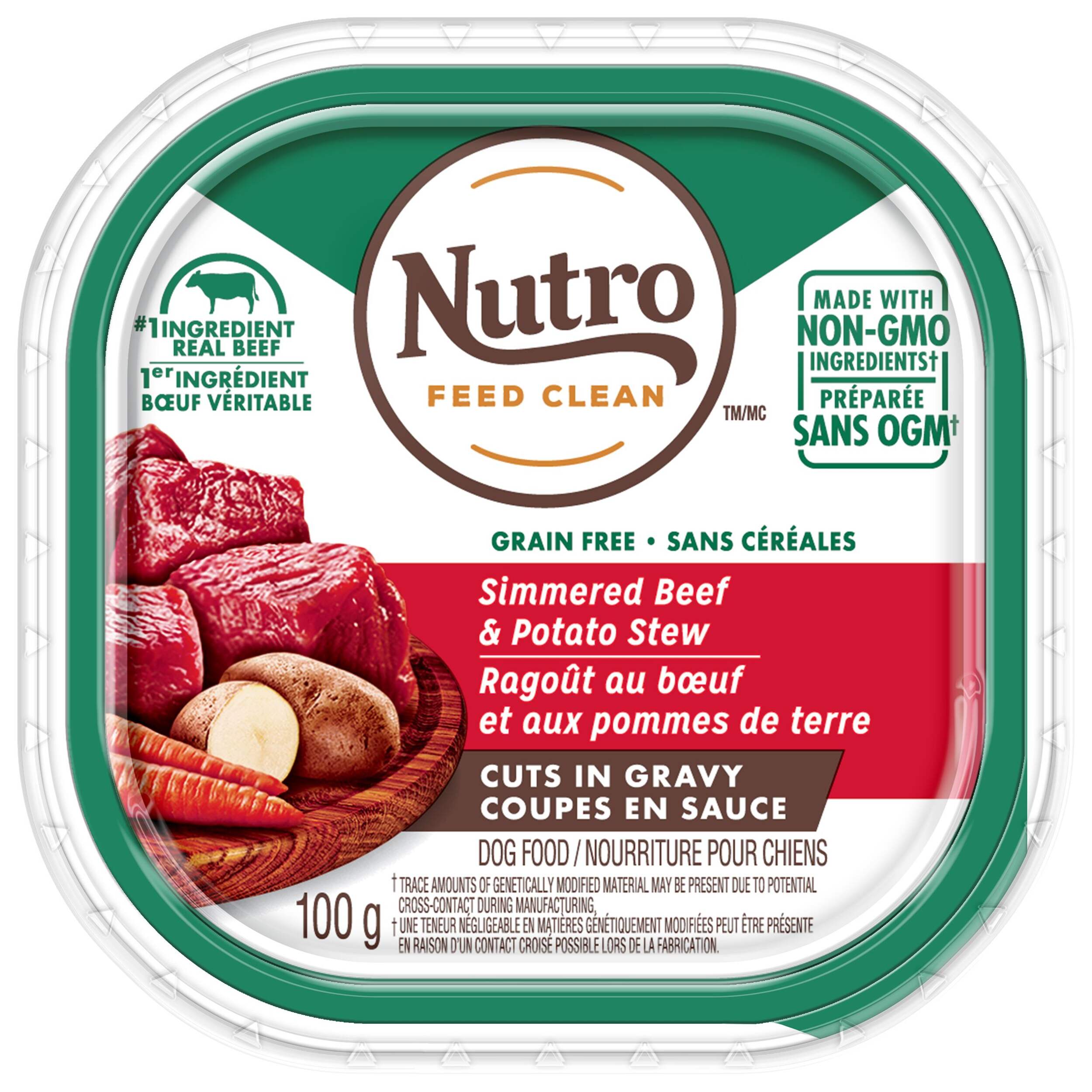 Nutro Grain Free Cuts in Gravy Beef & Potato Stew Adult Wet Dog Food, 100-g Front_Flat