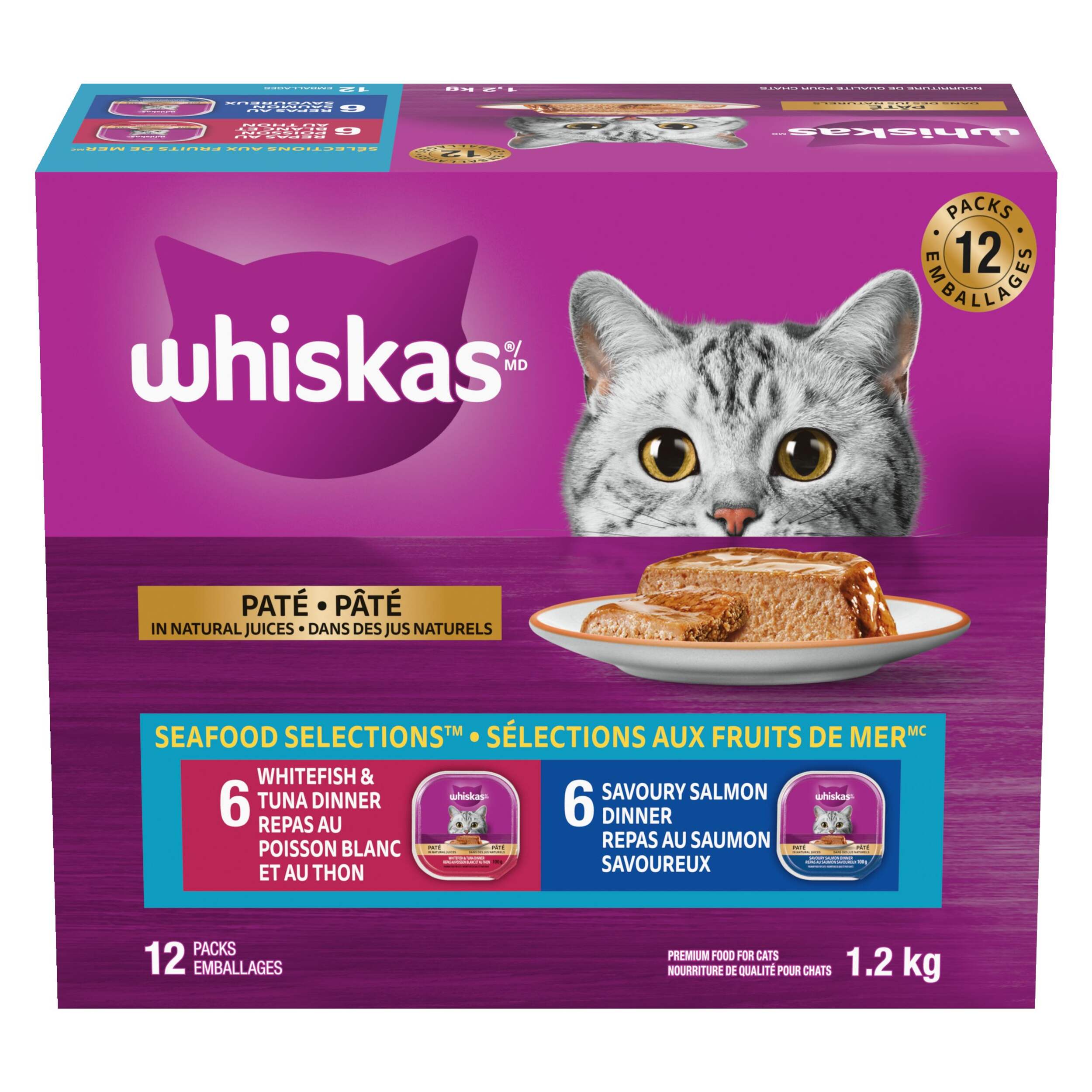 Whiskas Seafood Selections Wet Cat Food, 1.2-kg, 12-Pk Front_Elevated
