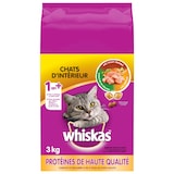 Nourriture sèche pour chats d'intérieur Whiskas avec vrai poulet, 3 kg Front_Flat