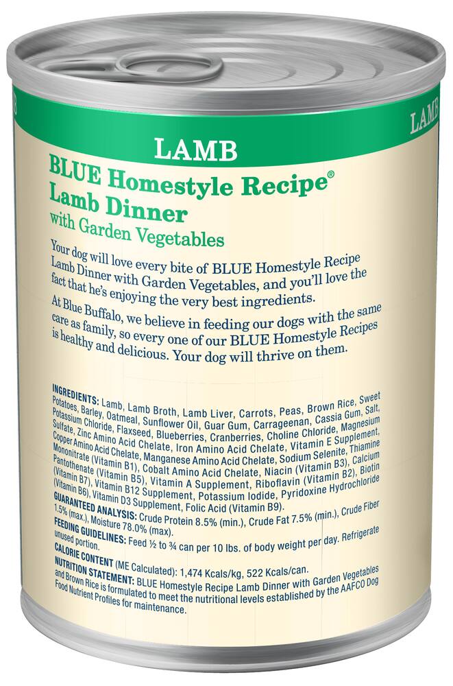 blue buffalo homestyle recipe lamb dinner canned dog food