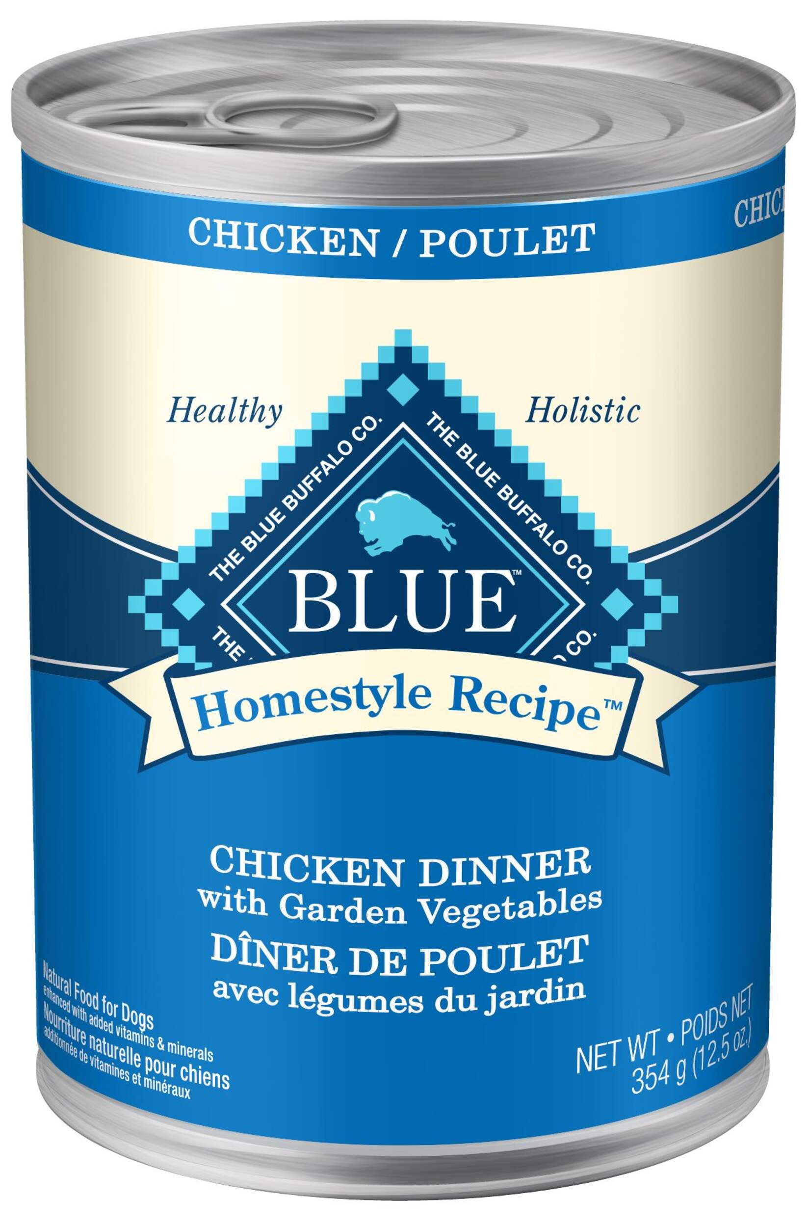 Nourriture humide pour chiens adultes maison Blue Buffalo BLUE, poulet et légumes, 354 g Front_Elevated