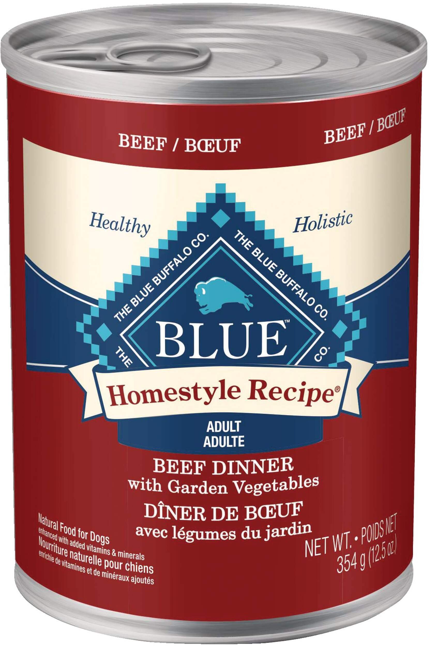 Nourriture humide pour chiens adultes maison Blue Buffalo BLUE, boeuf, 354 g Front_Flat