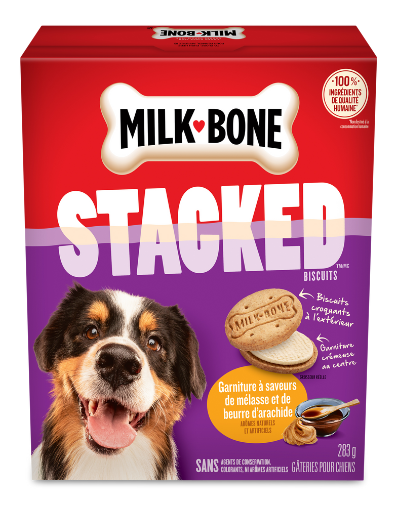 Biscuits sandwich MilkBone, mélasse et beurre d'arachides, 283 g