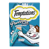 Sachets de gâteries pour chats Temptations Purée crémeuse à lécher avec thon, gâteries humides, 4 x 12 g Front_Flat