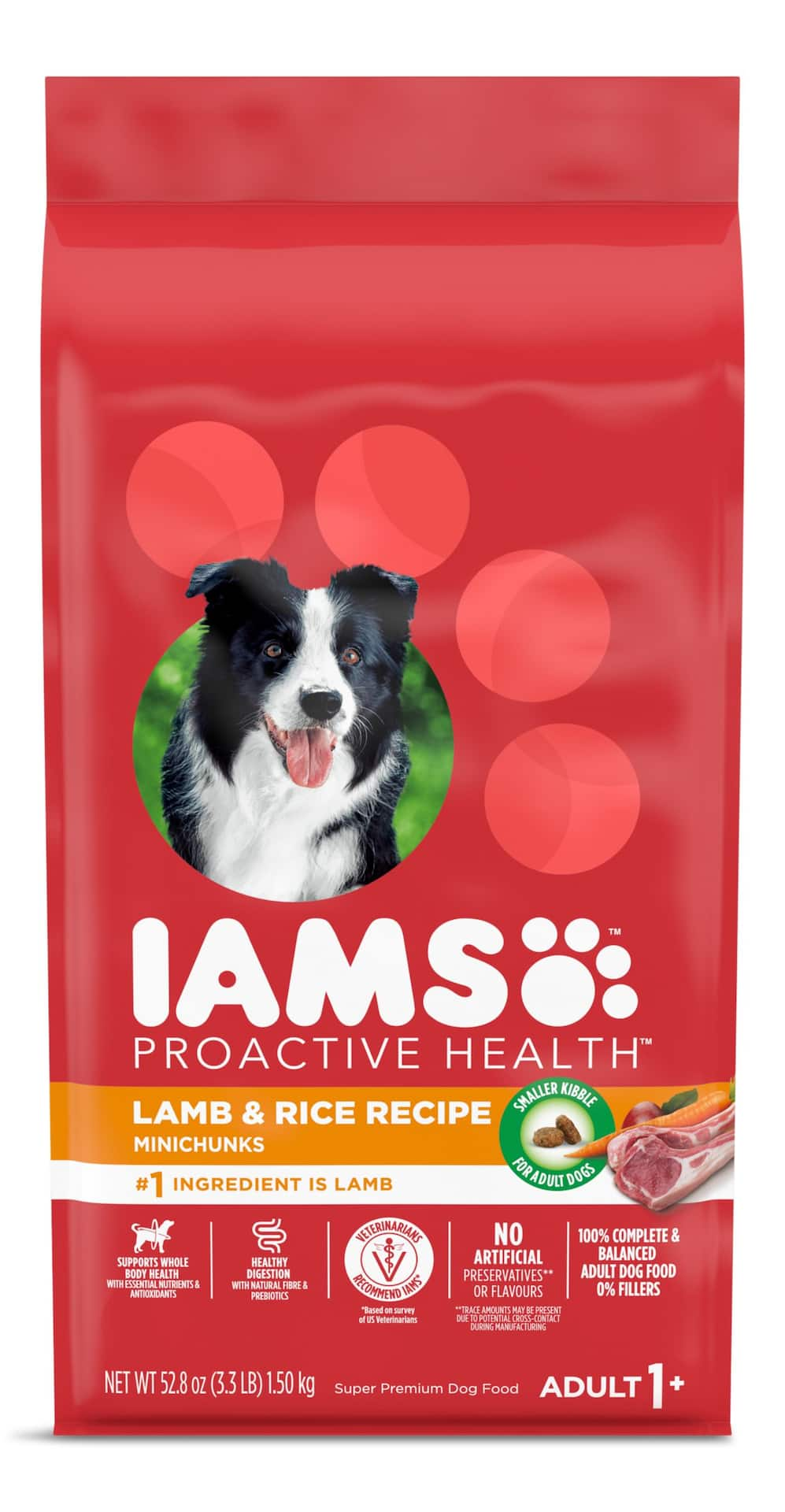 IAMS Proactive Health Mini Chunks Adult Dry Dog Food Lamb and Rice Minichunks 1.5 kg Canadian Tire