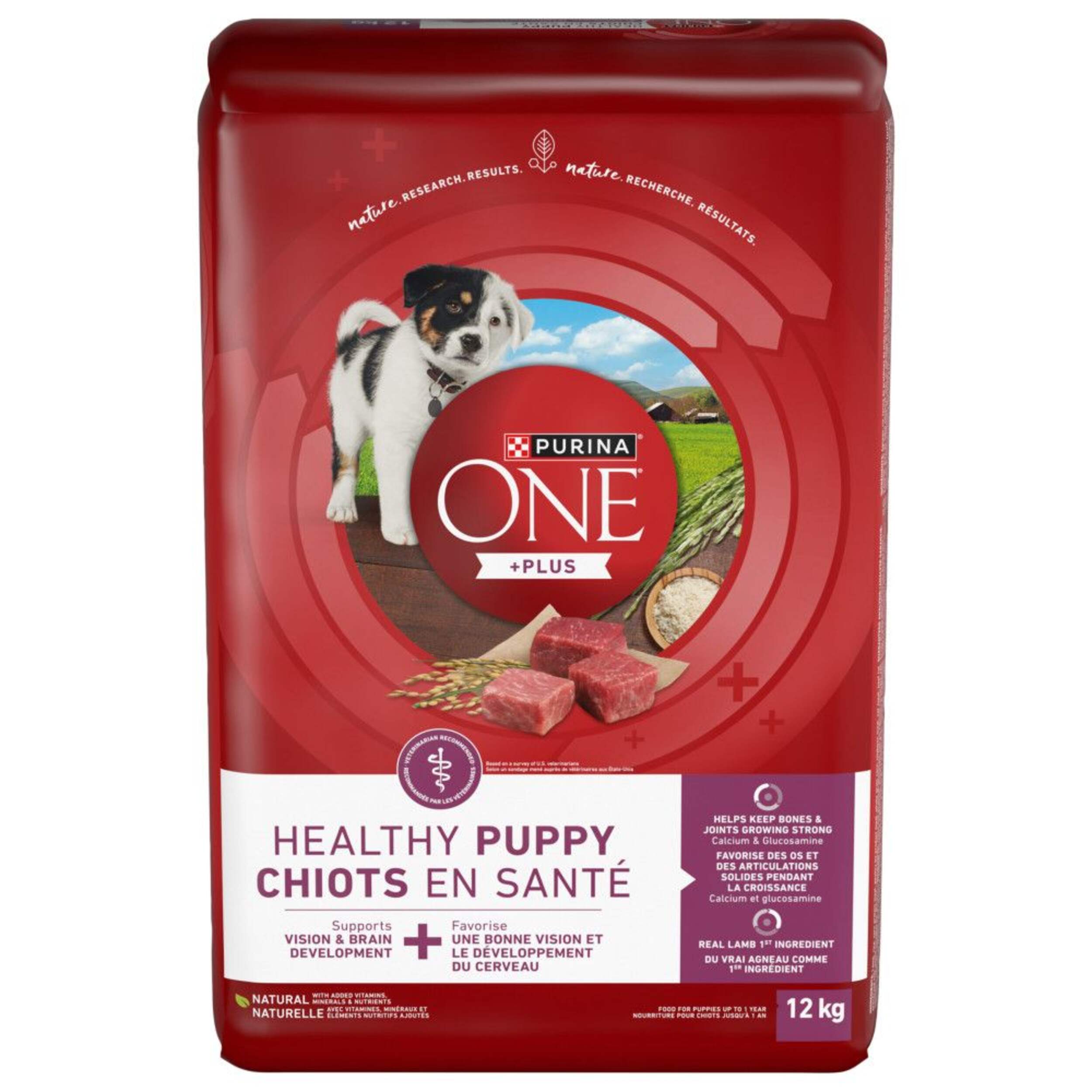 Purina One Healthy Puppy Formula Dry Dog Food, Micronutrient & Antioxidant Rich, 12-kg Front_Flat