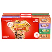 Purina Friskies Poultry Pleasers Variety Pack Adult Wet Cat Food, 4 Unique Flavours, 32 x 156-g Front_Elevated