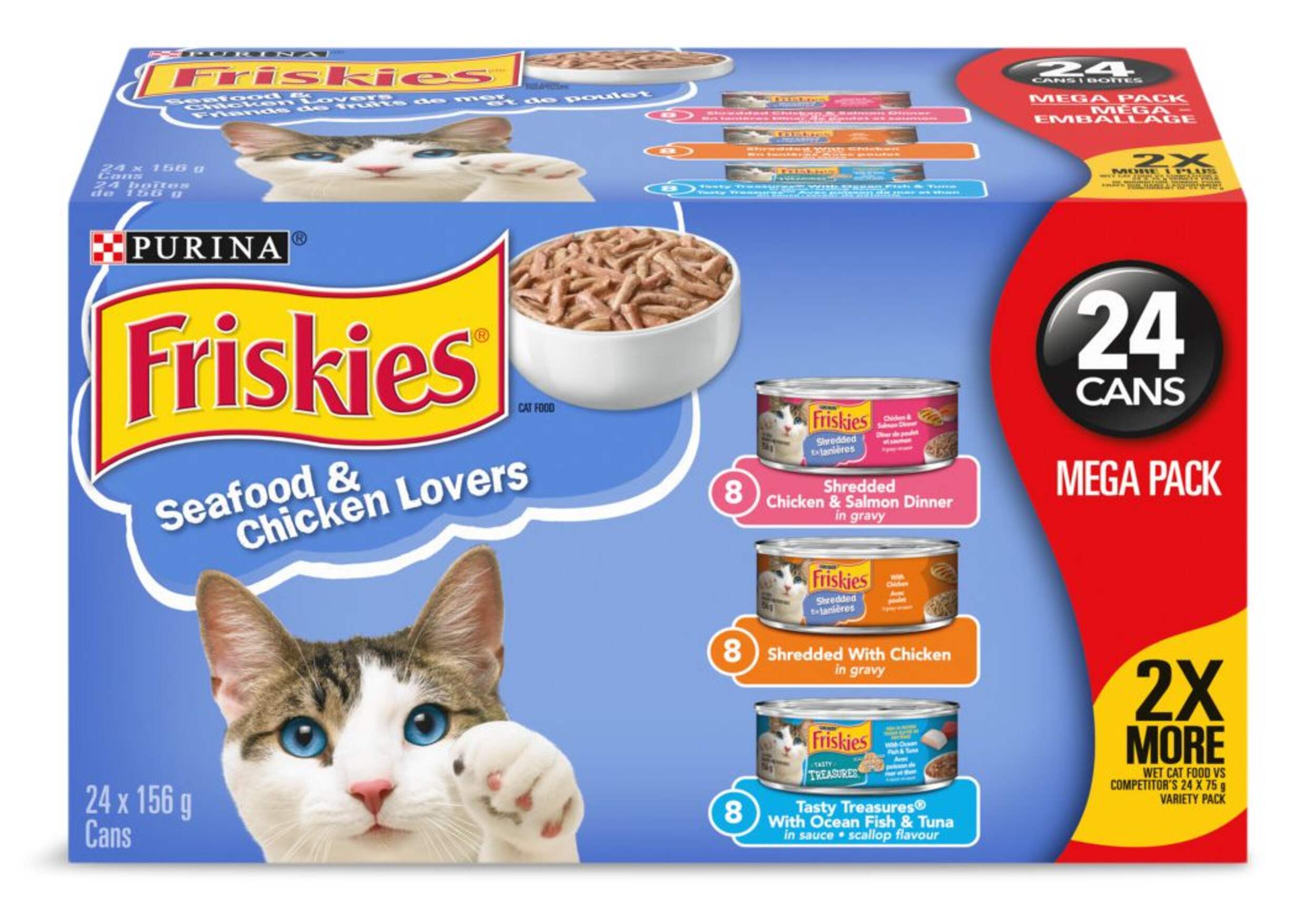 Purina Friskies Seafood and Chicken Lovers Variety Mega Pack Adult Wet ...