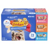 Purina Friskies Seafood and Chicken Lovers Variety Mega Pack Adult Wet Cat Food, 3 Unique Flavours, 24 x 156-g Front_Elevated