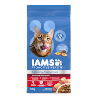 IAMS ProactiveHealth Healthy Enjoyment Chicken and Beef Adult Dry Cat Food for Full-Body Health, 2.72-kg Front_Flat