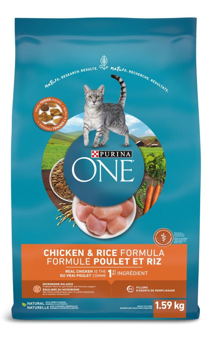 Purina One Chicken and Rice Adult Dry Cat Food, Made with Real Meat