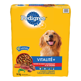 Nourriture sèche pour chiens adultes Pedigree Vitalité+, saveur de boeuf et légumes, 14 kg Front_Elevated