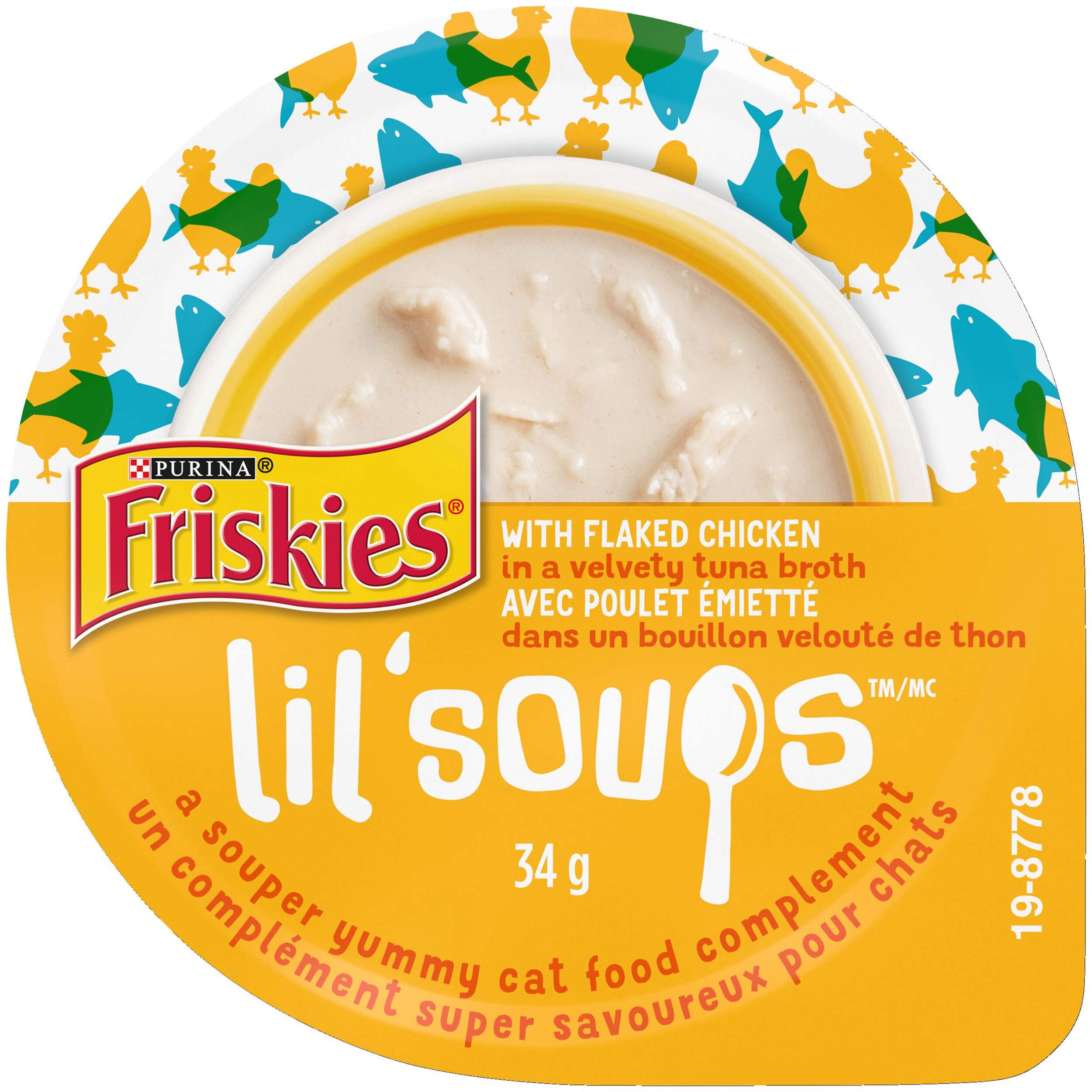 Friskies Lil Soups Tuna in Chicken Broth Wet Cat Food Topper, 34-g Front_Flat