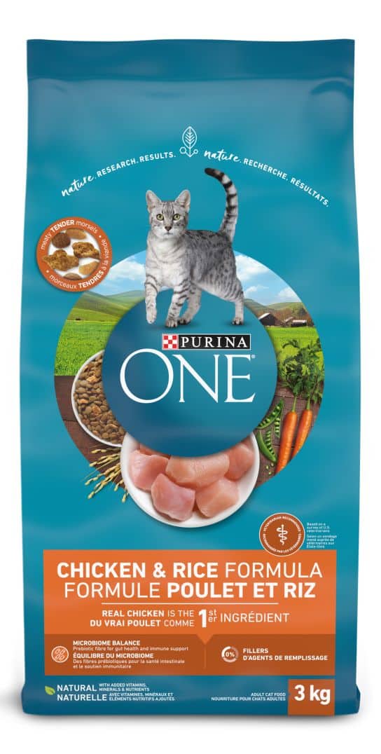 Purina ONE® Natural MaInlIne Chicken & Rice Dry Cat Food, 3-kg