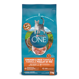 Purina ONE Chicken & Rice Formula Dry Cat Food, 3-kg Front_Flat