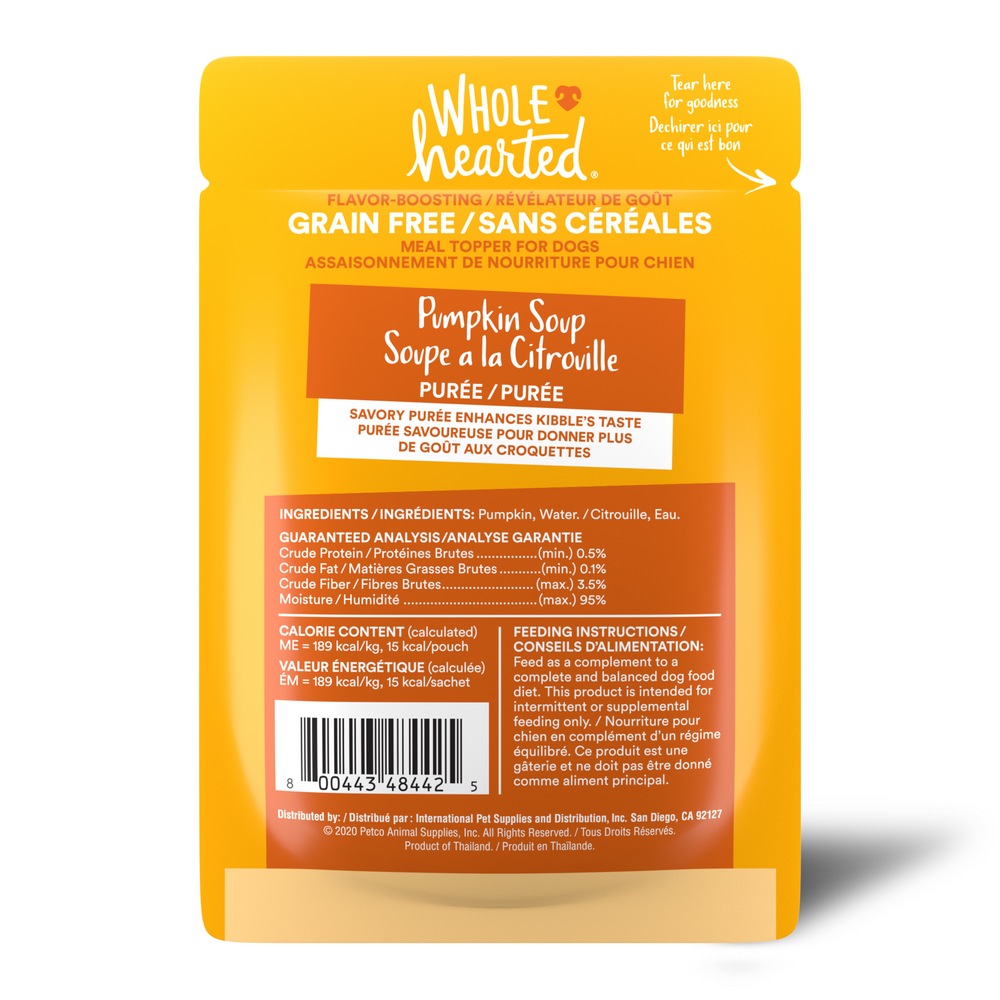 WholeHearted PumPkin SouP Puree Dog Meal ToPPer, 80g Canadian Tire
