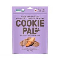 Gâteries pour chiens Cookie Pal, biscuits biologiques à la patate douce et aux graines de lin, 300 g Front_Flat
