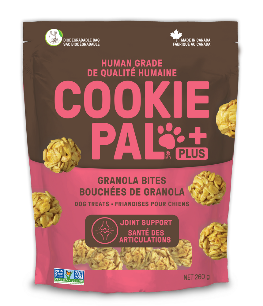 Gâteries pour chiens Cookie Pal Plus, bouchées granolas jointes