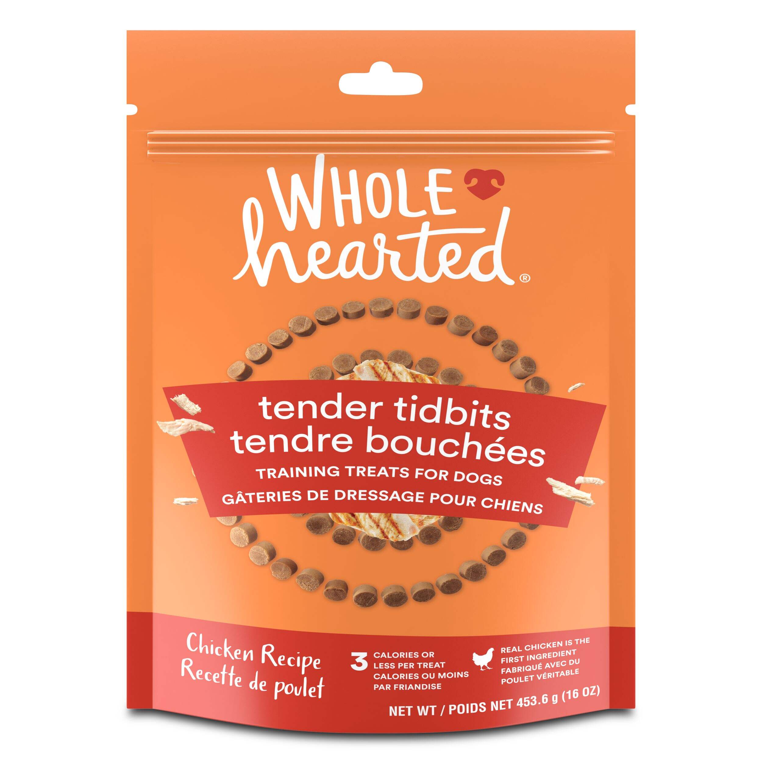 WholeHearted Grain-Free Tender Tidbits Chicken Recipe Dog Training Treats, 453-g Front_Flat