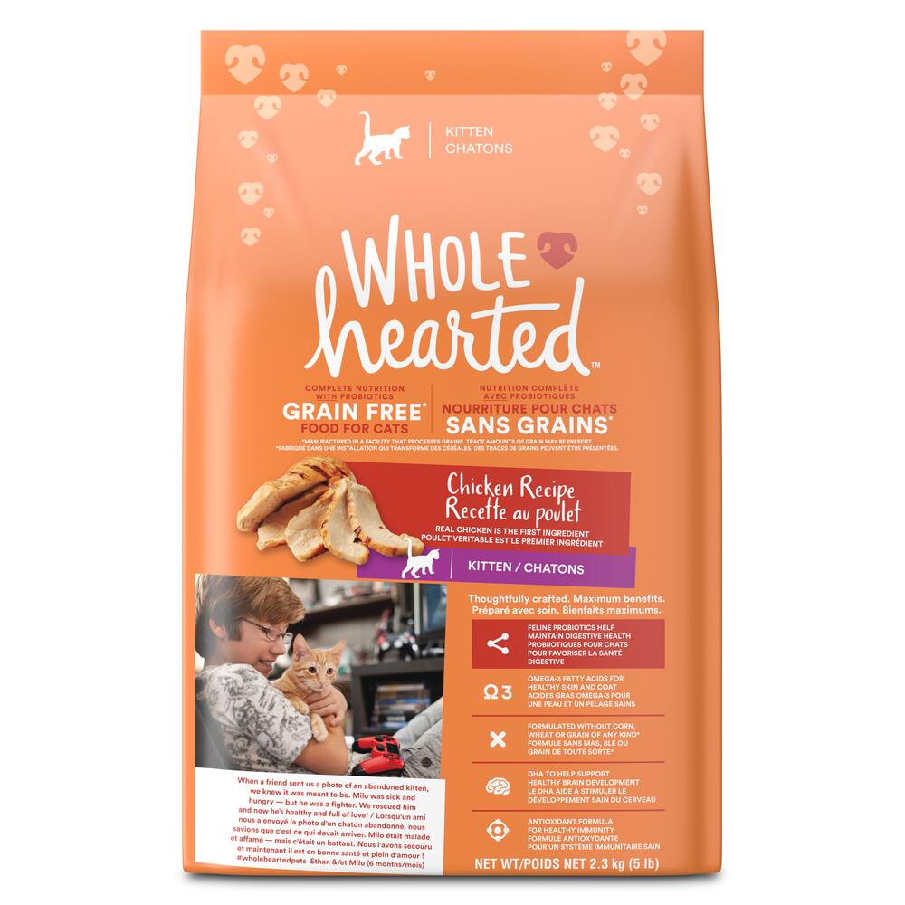 WholeHearted Grain-Free Chicken Recipe Dry Kitten Cat Food, 2.26-kg ...