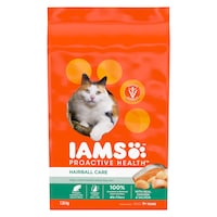 IAMS PROACTIVE HEALTH Adult Hairball Care Dry Cat Food with Chicken & Salmon, 7.26-kg Front_Flat