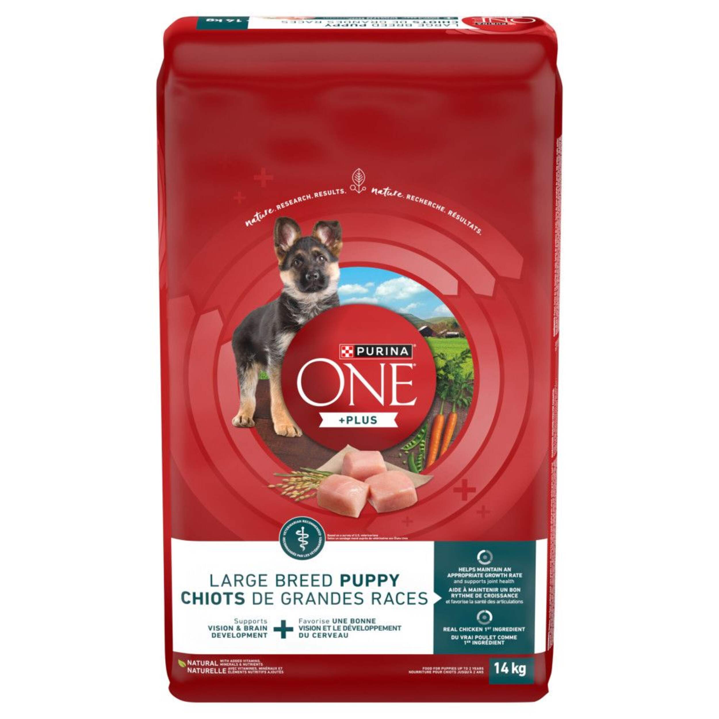 Purina ONE SmartBlend Large Breed Puppy Formula Dry Dog Food, 14-kg Front_Flat