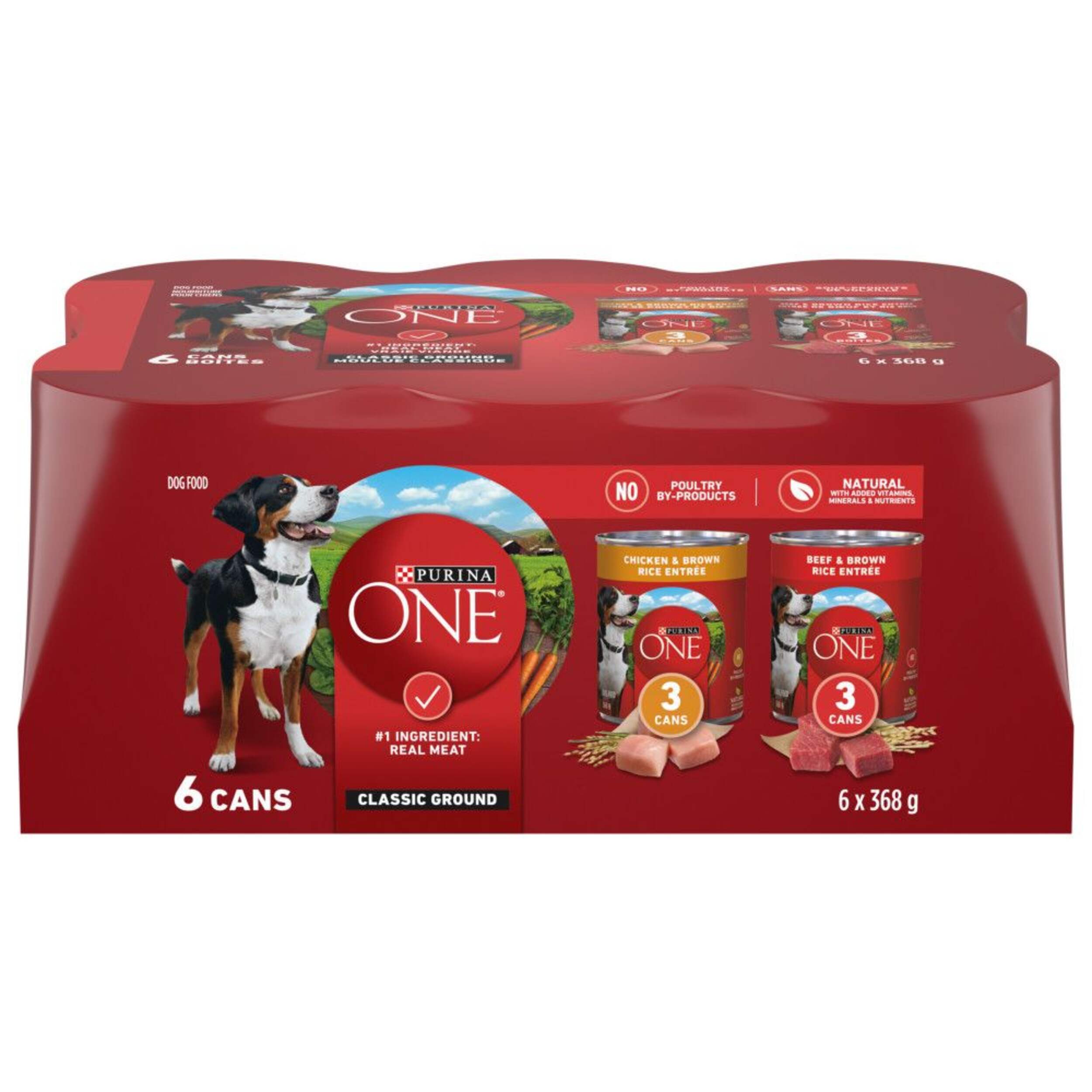 Purina ONE® SmartBlend® Classic Ground Wet Dog Food Variety Pack, 6-pk Front_Elevated