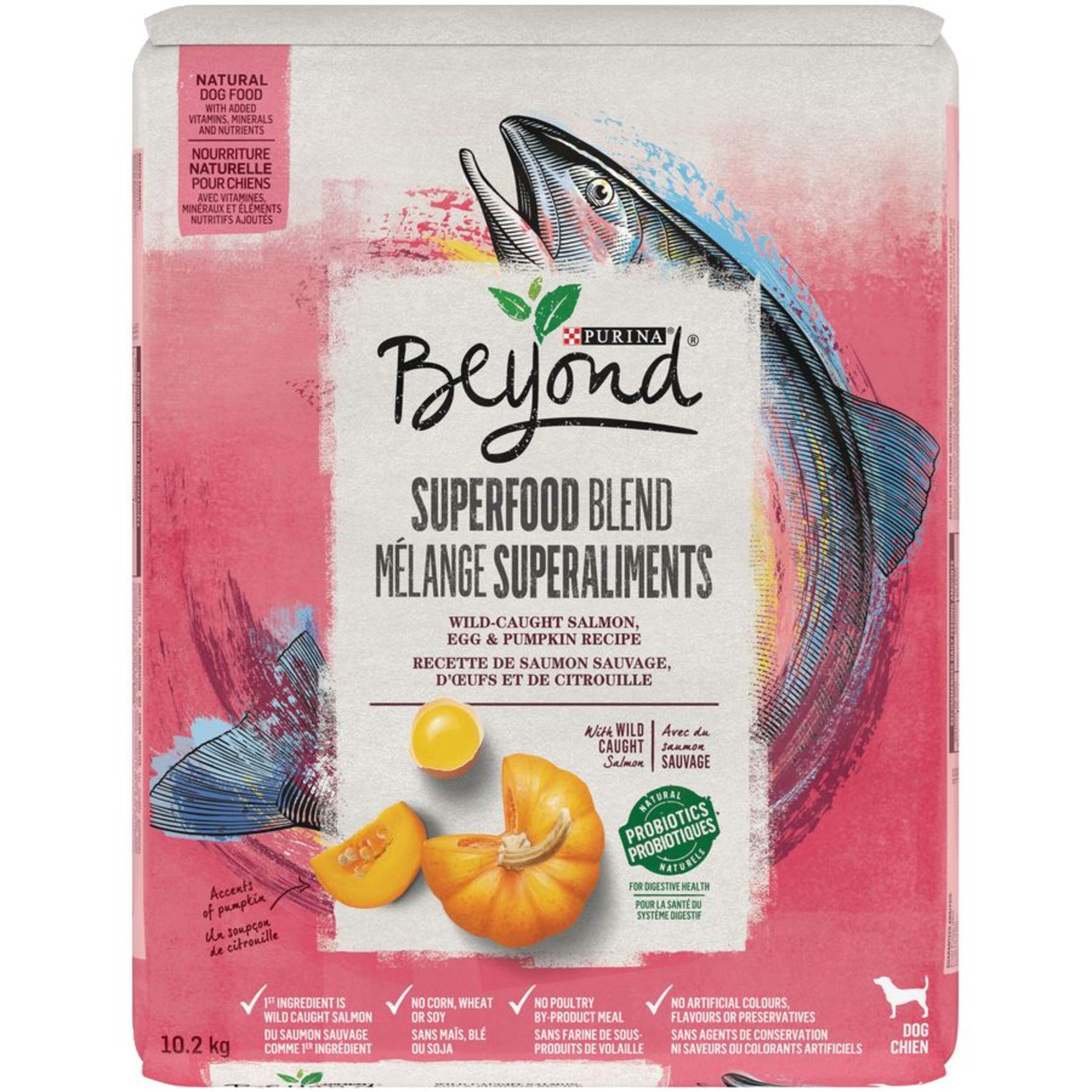 Nourriture sèche pour chiens saumon, oeuf et citrouille Beyond Mélange Superaliments, 10,2 kg Front_Elevated