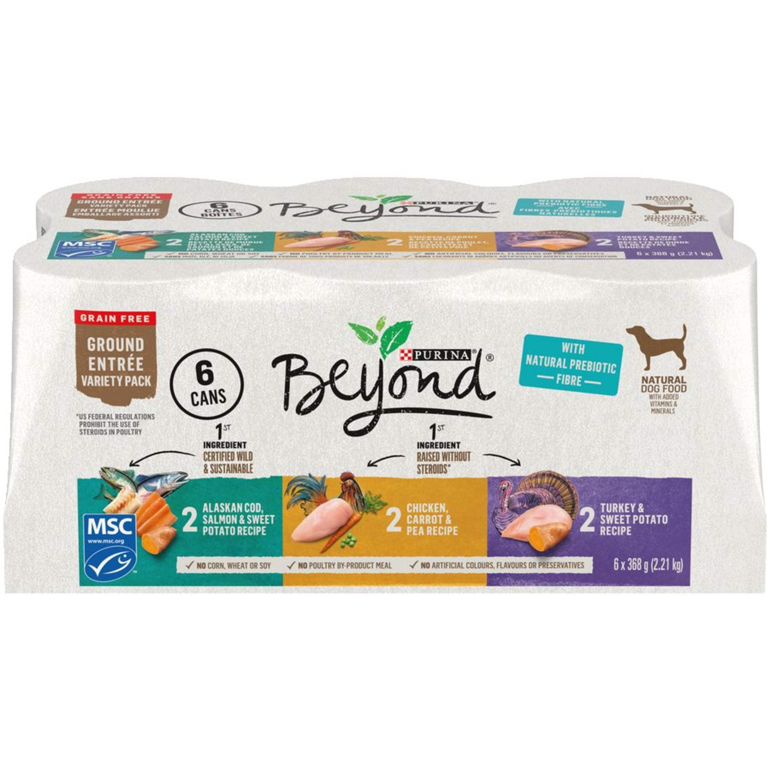 Assortiment de nourriture humide pour chiens entrée moulue sans grains Beyond, paq. 6 Front_Elevated