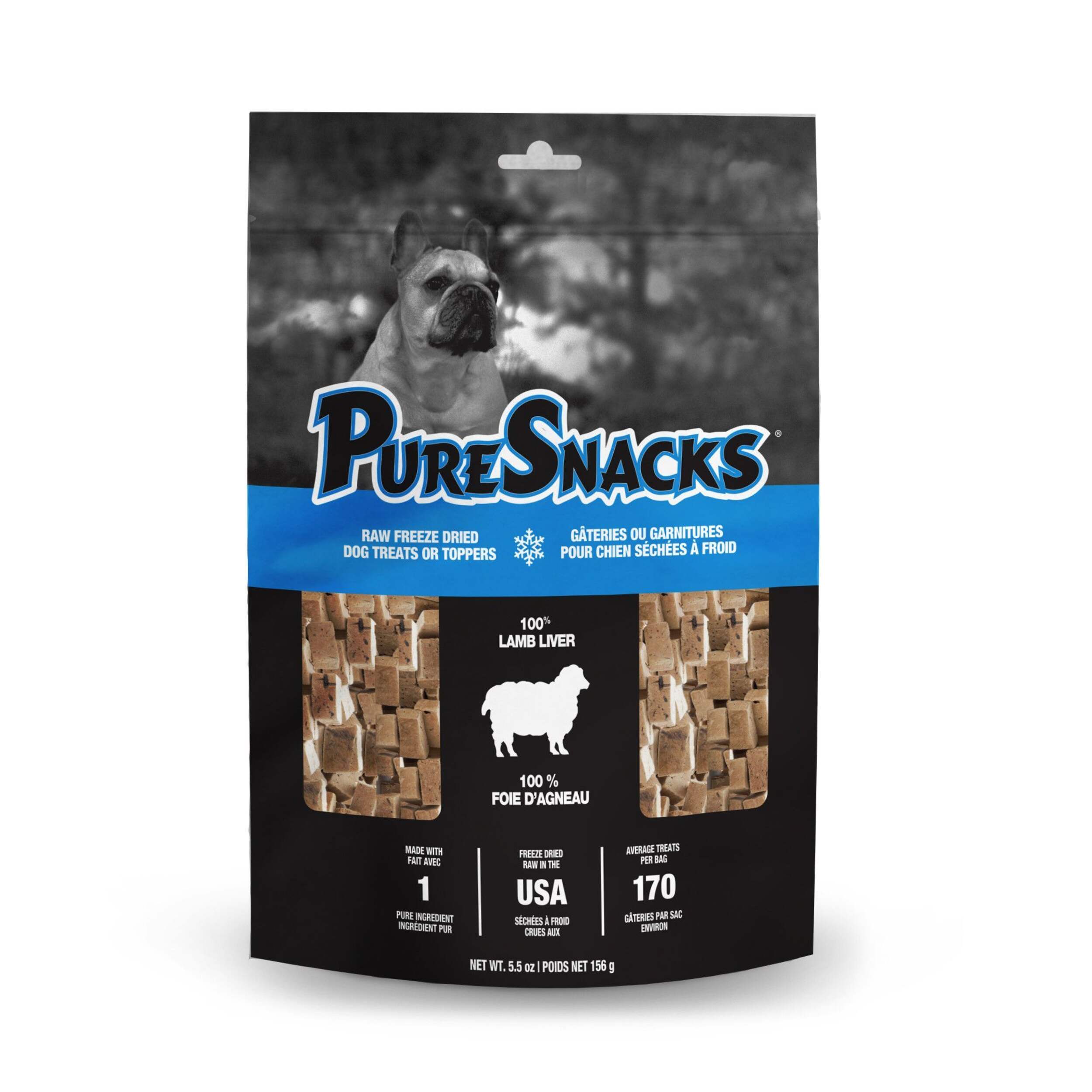 PureSnacks Freeze-Dried Lamb Dog Treats, 156-g Front_Flat