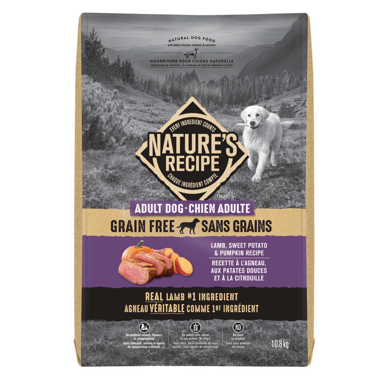 Nature s Recipe Grain Free Lamb Adult Lamb Sweet Potato Pumpkin Pie Recipe Dry Dog Food 10.8 kg