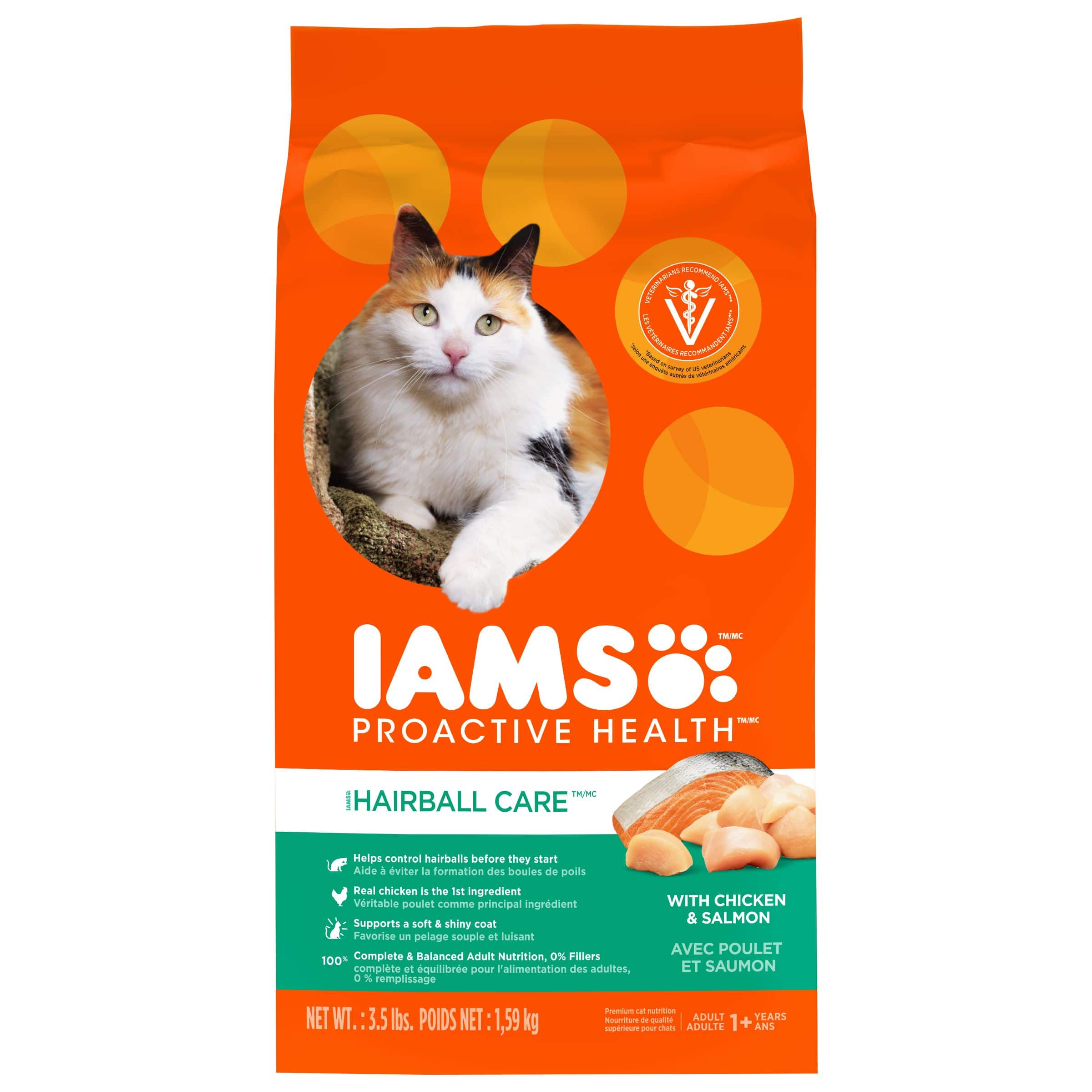 Iams Proactive Health Hairball Care Adult Cat Food, Chicken & Salmon 