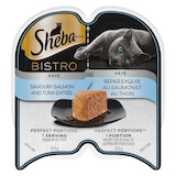 Nourriture crue pour chats adultes Sheba Bistro Perfect Portions, pâté, repas exquis au saumon et au poulet, 75 g Overhead_Flat