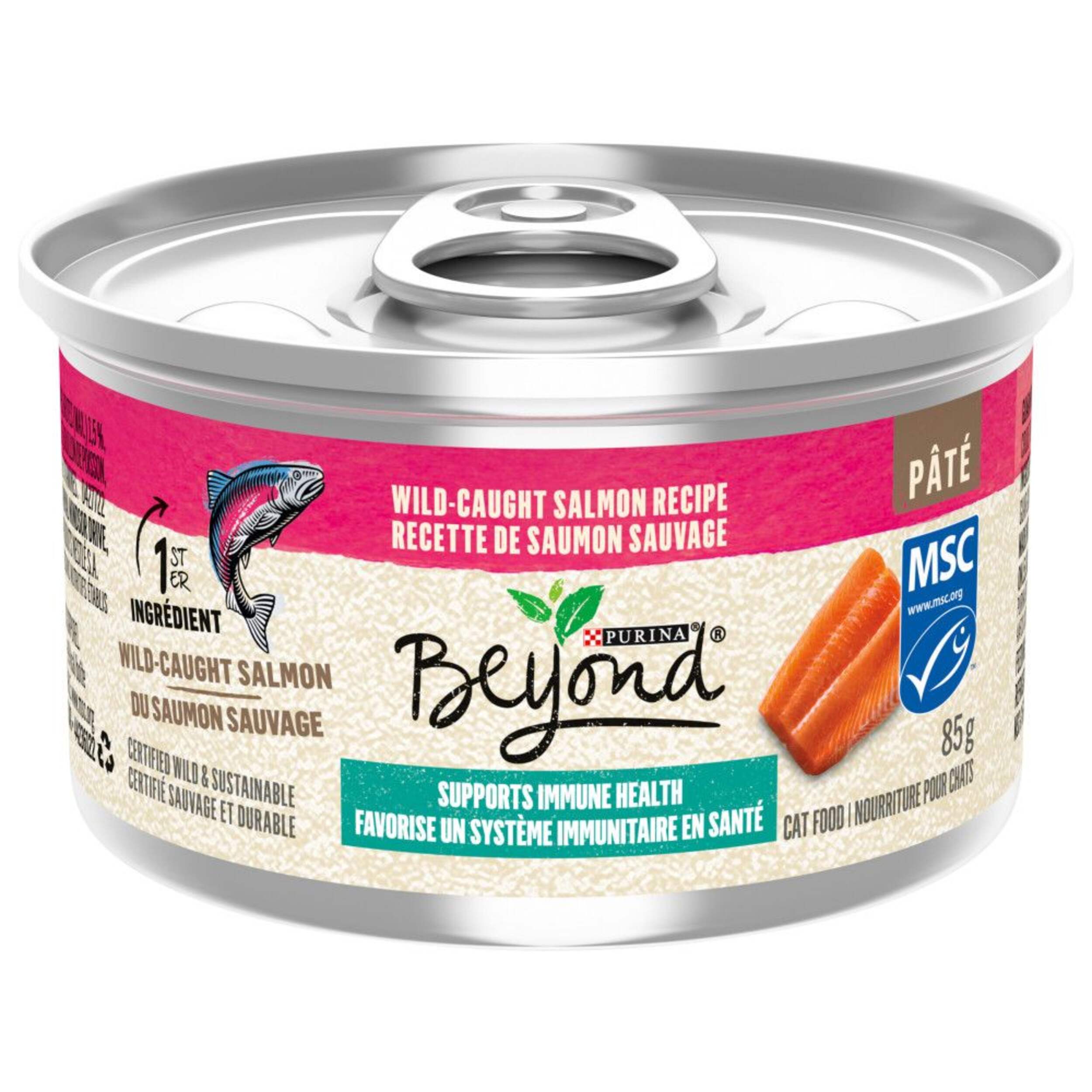 Nourriture humide pour chats adultes Beyond Pâté, saumon sauvage, 85 g Front_Elevated