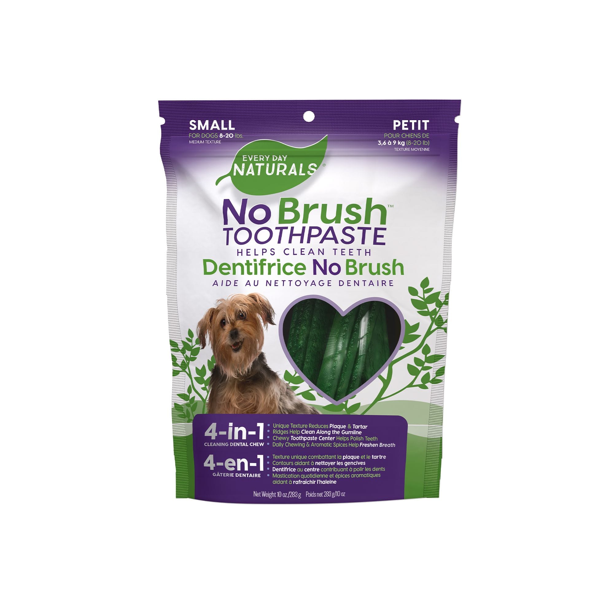 Everyday Naturals No Brush or Toothpaste Dog Dental Chew For Small Dogs 8 lbs to 20 lbs 283 g Canadian Tire