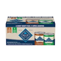 Assortiment de nourriture humide pour chiens adultes Blue Buffalo BLUE recettes de dinde et d'agneau style maison, 12,5 oz, paq. 6