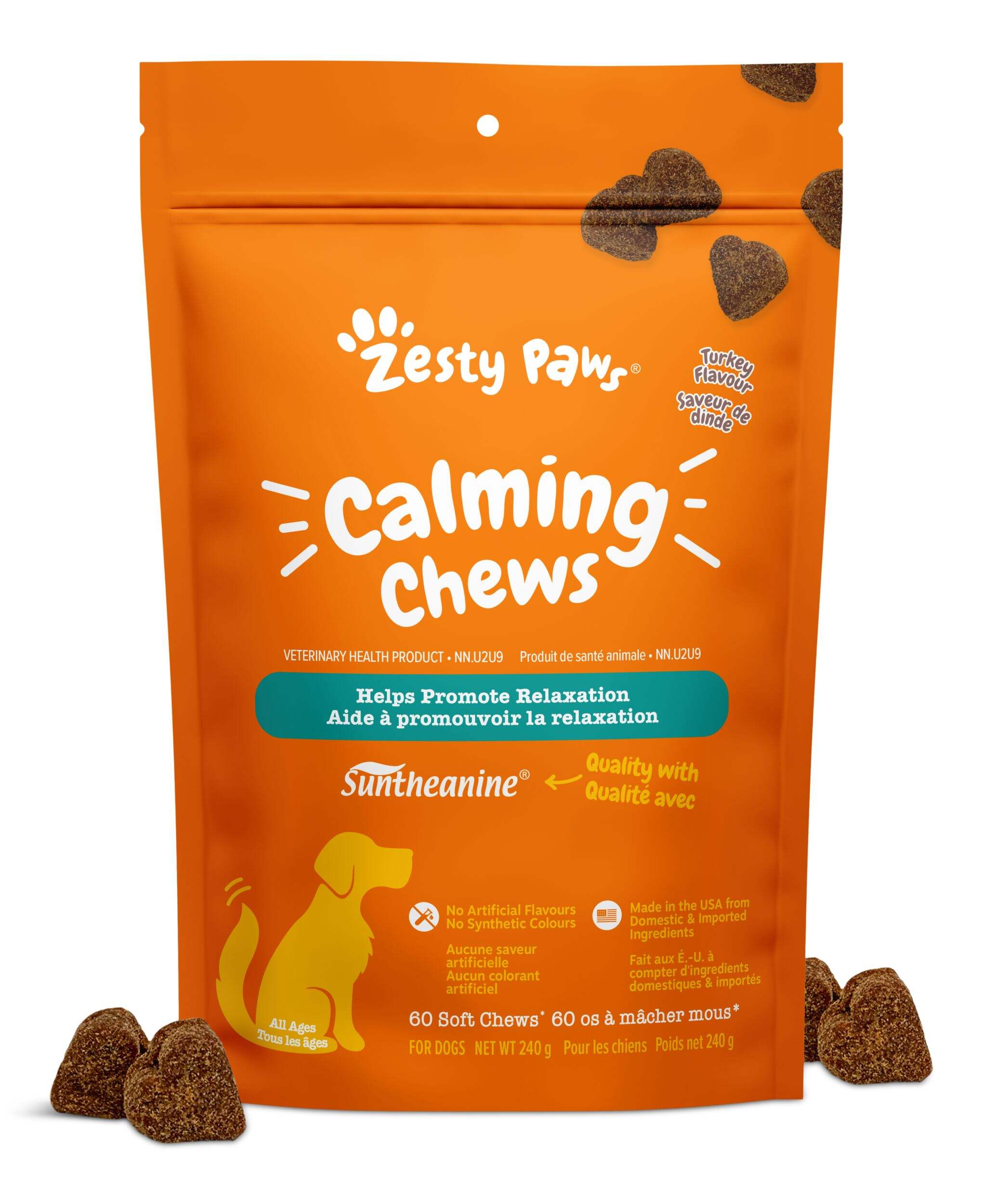 Zesty Paws Calming Chews Turkey Flavour Soft Chew Dog Supplement with ...