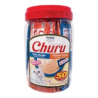 Churu Squeezable Cat Treat Topper, Tuna and Chicken Recipe, 50-Tubes Front_Flat