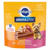 Mini gâteries pour chiens pour soins buccodentaires Pedigree Dentastix à saveur double bacon et poulet pour mini races, 504 g, paq. 84 Front_Flat