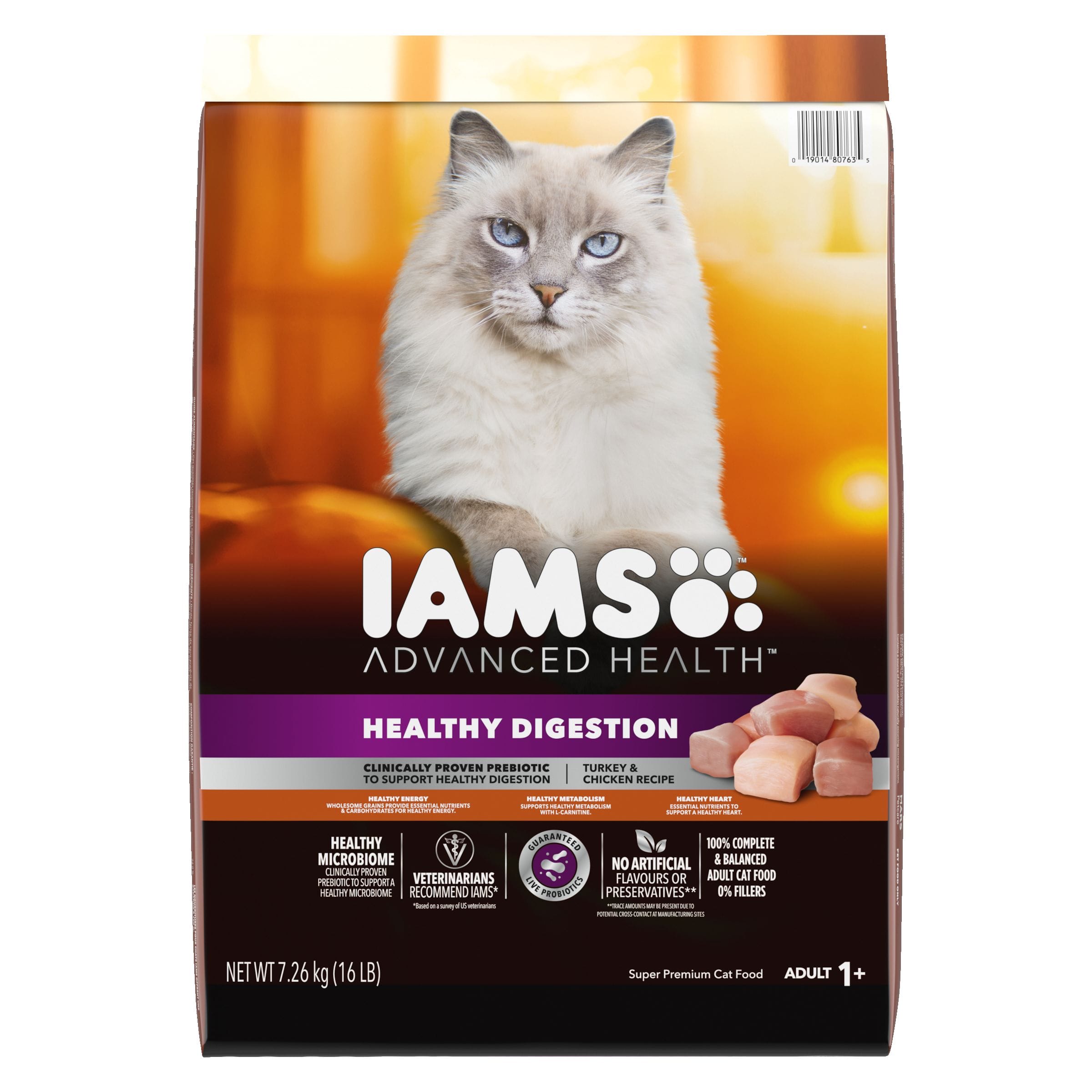 IAMS Advanced Health Healthy Digestion Adult Dry Cat Food, Turkey ...