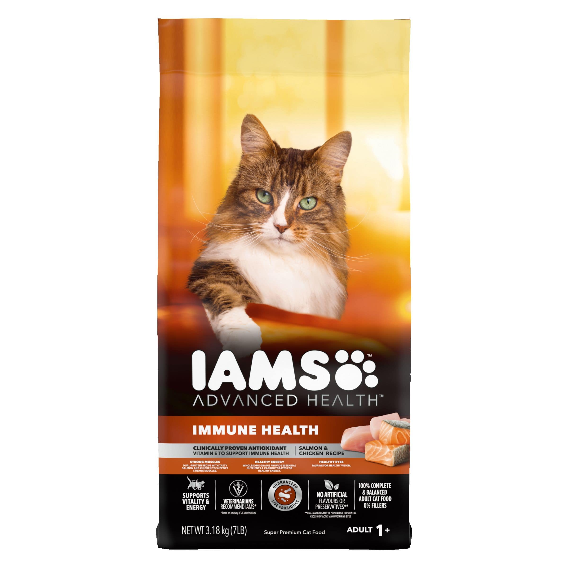 IAMS Advance Health Immune Health Adult Dry Cat Food, Salmon & Chicken ...