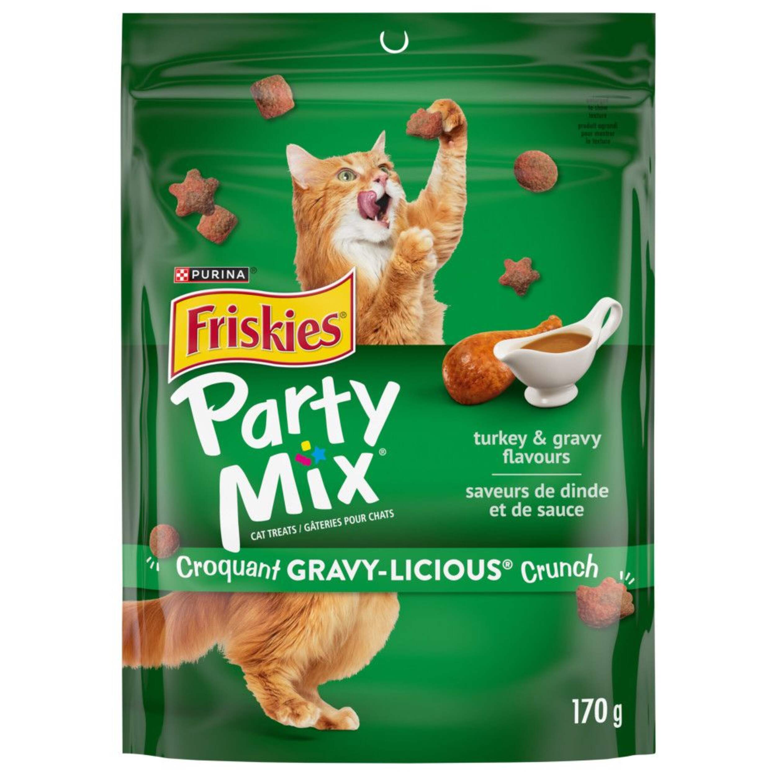 Friskies Party Mix Crunch Turkey and Gravy Cat Treats, 170-g Front_Flat