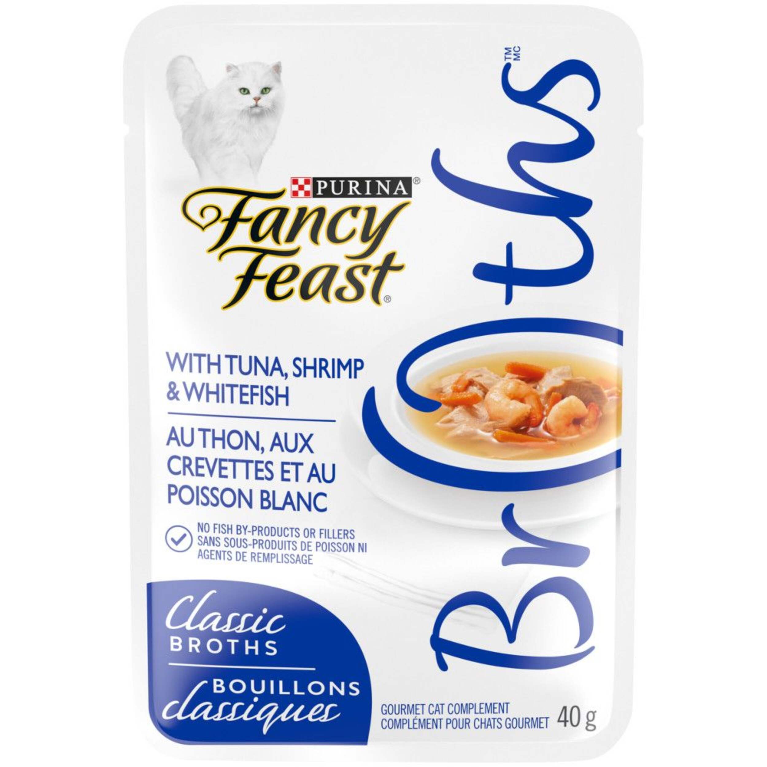 Purina Fancy Feast Classic Broths Wet Cat Food, Tuna, Shrimp ...