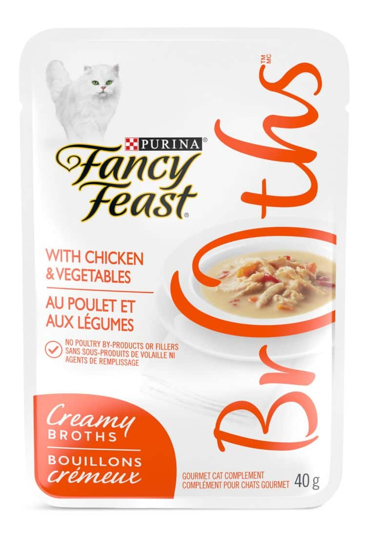 Purina Fancy Feast Creamy Broths Wet Cat Food, Chicken & Vegetables, 40 ...