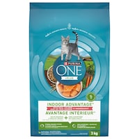Purina ONE® Indoor Advantage Salmon Premium Adult Dry Cat Food, 3-kg Front_Flat